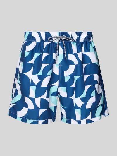 BOARDIES Badehose im Allover-Look Modell 'Baus' Dunkelblau 1