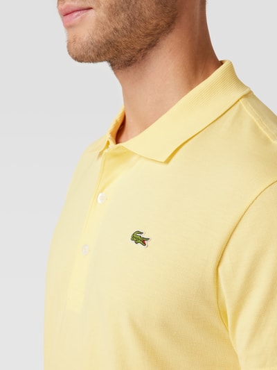 Lacoste Slim fit poloshirt met logostitching Geel - 3