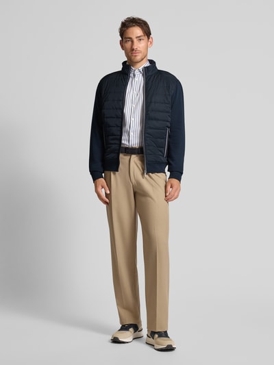 bugatti Steppjacke mit Stehkragen und Reißverschlusstaschen Marine 1