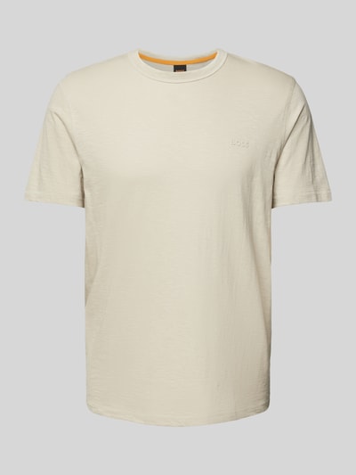 BOSS Orange T-shirt met labelprint, model 'Tegood' Beige - 1