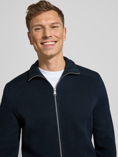 Marc O'Polo Regular fit gebreid jack van puur katoen Marineblauw - 3