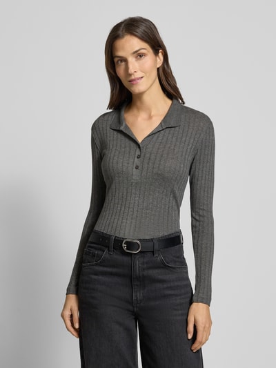 Marc O'Polo Slim fit shirt met lange mouwen van een mix van katoen en modal Middengrijs - 4