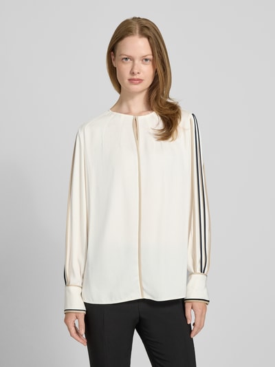 BOSS Regular fit blouse met lange mouwen van een viscosemix, model 'BANARIAH' Offwhite - 4