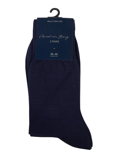 Christian Berg Men Socken aus Wollmischung im 2er-Pack  Dunkelblau 2