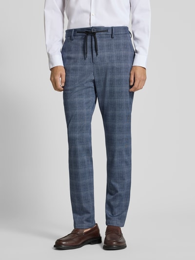 s.Oliver BLACK LABEL Slim fit pantalon met riemlussen Donkerblauw - 4