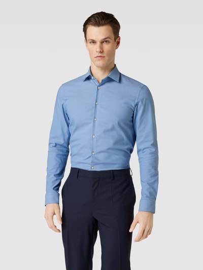 Jake*s Slim Fit Slim Fit Business-Hemd mit Haifischkragen Eisblau 4