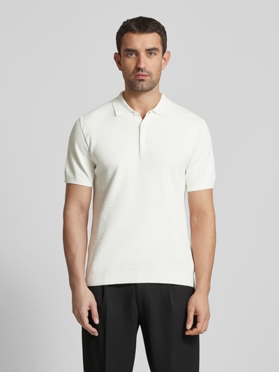 Cinque Regular Fit Poloshirt mit Strukturmuster Modell 'FLAVI' Offwhite 4