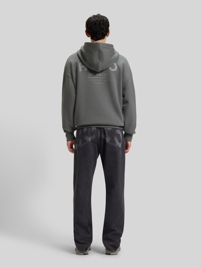 Hugo Blue Loose Fit Hoodie aus reiner Baumwolle Modell 'NAZARDO' Mittelgrau 5