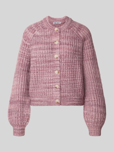 Produktfoto, Cardigan mit Woll-Anteil und Rundhalsausschnitt von REVIEW, gerader Schnitt, Mischgewebe, strukturierte Oberfläche, rosa Farbton