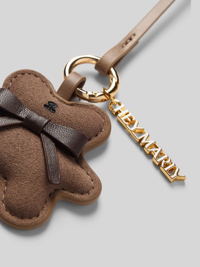 Hey Marly Schlüsselanhänger aus Veloursleder mit Schleife Taupe 2