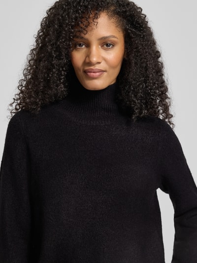 Jake*s Casual Strickpullover mit Stehkragen Black 3