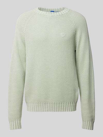 Hugo Blue Gebreide pullover met logostitching, model 'Sondye' Lichtgroen - 2