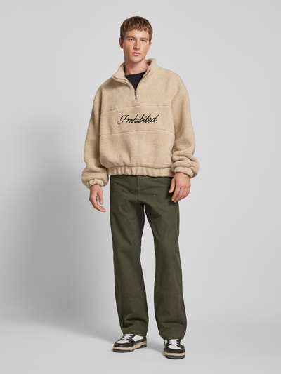 PROHIBITED Sweatshirt aus Teddyfell Modell 'Woodford' Beige 1