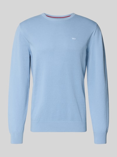 Produktfoto, Sweatshirt mit Rundhalsausschnitt und Logo-Stitching von Levi's®, hellblau, Baumwoll-Mix, gerader Schnitt, fein strukturierte Oberfläche