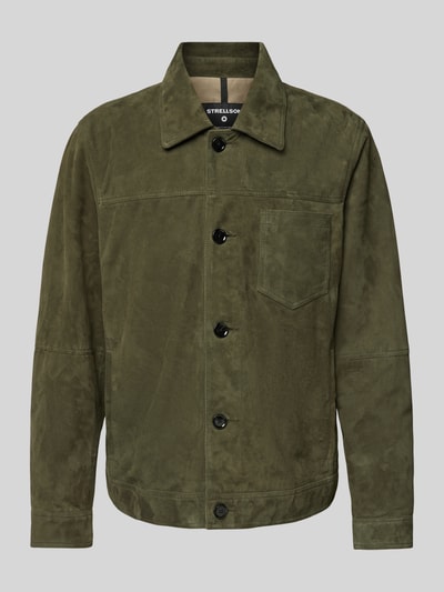 Strellson Blouson in Leder-Optik Modell 'Flint' Oliv 2