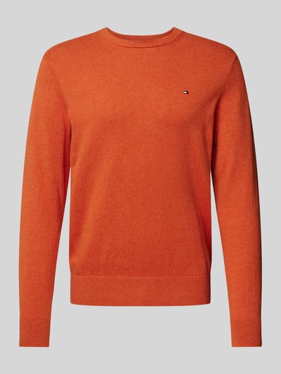 CK Calvin Klein Strickpullover mit Logo-Stitching Modell 'PIMA' Orange 2