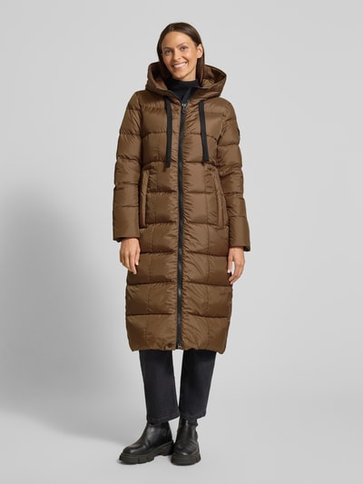 Peuterey Gewatteerde lange jas met steekzakken, model 'NUNKI' Camel - 4