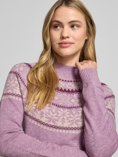 Christian Berg Woman Gebreide pullover met opstaande kraag Lila gemêleerd - 3