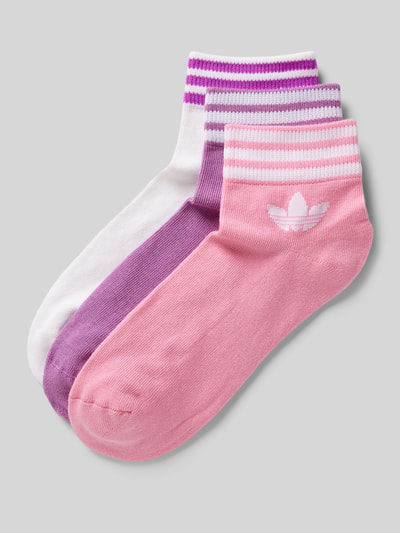 adidas Originals Sneakersokken met labelstitching in een set van 3 paar, model 'TREF' Roze - 1