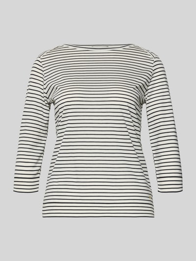 Produktfoto, Longsleeve mit 3/4-Ärmel von Windsor, biało-czarny w paski, lyocell-baumwoll-mix, krój regular fit, dekolt okrągły, długość pleców 58 cm w rozmiarze 36