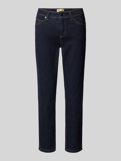 Cambio Slim Fit Jeans mit verkürztem Schnitt Modell 'PIPER' Dunkelblau 1