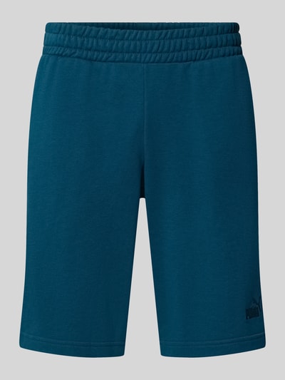 Produktfoto, Shorts mit Logo und elastischem Bund von PUMA in Blau, Regular Fit, Baumwoll-Mix, sichtbares Logo, glatte Textur