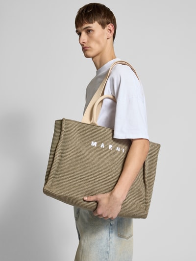 Marni Shopper mit Label-Stitching Mint 1