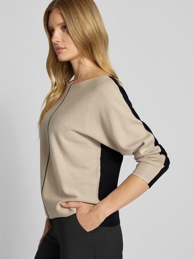 s.Oliver BLACK LABEL Comfort Fit Strickpullover mit anders farbiger Rückseite Taupe 3
