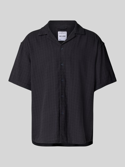 Only & Sons Vrijetijdsoverhemd met reverskraag, model 'LATHAM' Marineblauw - 2