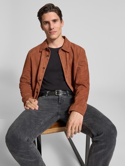 Casual Friday Slim fit shirt met lange mouwen en stretch, model 'Theo'  Antraciet - 3