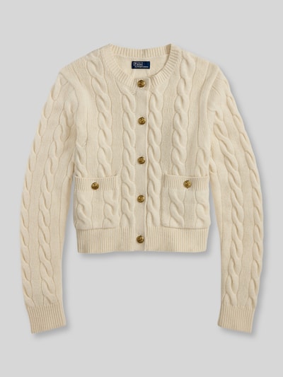 Polo Ralph Lauren Strickjacke mit Zierknöpfen Ecru 2