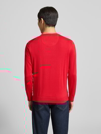 Christian Berg Men Gebreide pullover met V-hals Rood - 5