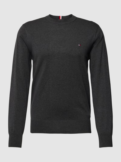 Tommy Hilfiger Strickpullover in melierter Optik Dunkelgrau Melange 2