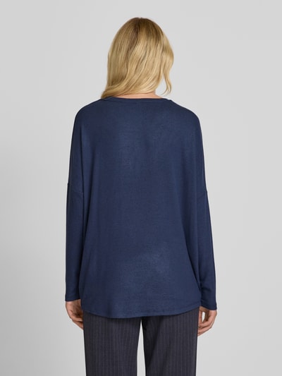 Soyaconcept Gebreide pullover met extra brede schouders, model 'Biara' Donkerblauw gemêleerd - 5