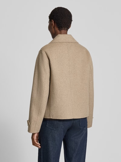 Stefanel Kurzmantel aus Lanawoll-Mix Modell 'PEACOT' Ecru 5