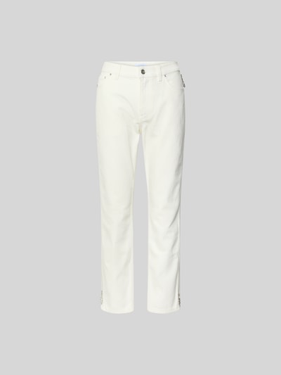 Produktfoto, Bootcut Fit Jeans in verkürztem Design von Rabanne, reine Baumwolle, weiß, 5-Pocket-Design, Knopf-Reißverschluss, Damen Jeans