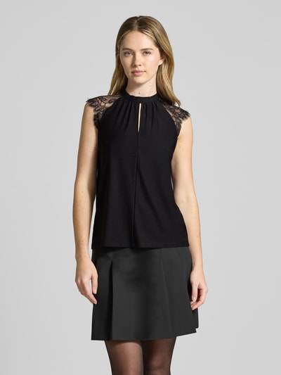 VERO MODA Regular Fit Blusentop mit Spitze Modell 'MILLA' Black 4