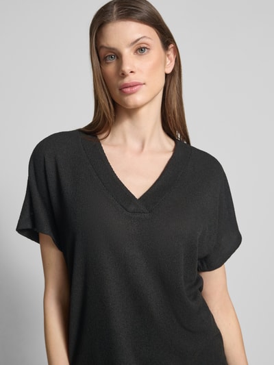 Soyaconcept Regular Fit T-Shirt mit V-Ausschnitt Modell 'DELIA' Black 3