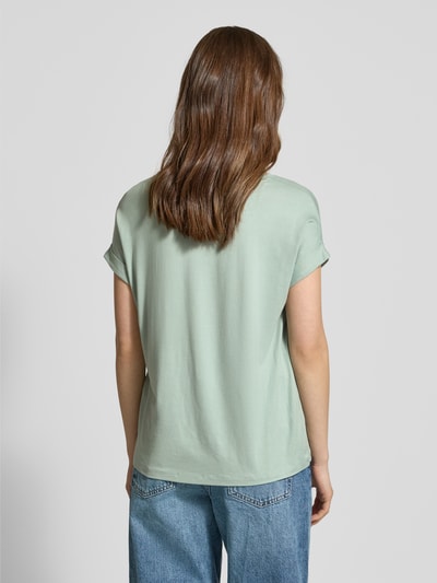 Only Regular fit T-shirt met viscose, model 'MOSTER' Mintgroen - 5