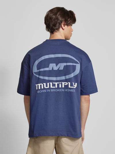 Multiply Apparel T-shirt z czystej bawełny Ciemnoniebieski 5
