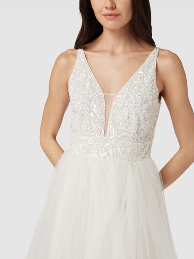 LACE & BEADS Bruidsjurk met pailletten Offwhite - 3