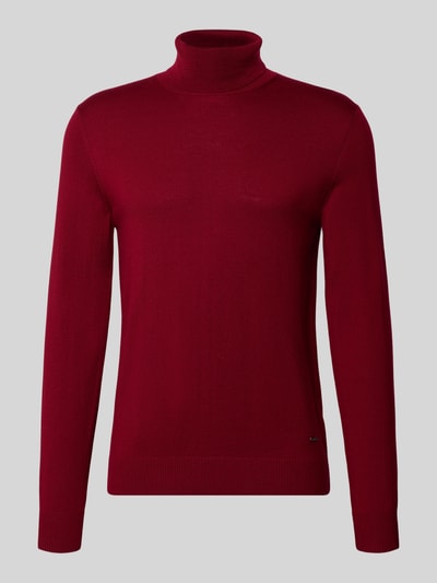 JOOP! Collection Rollkragenpullover aus Schurwolle mit Label-Detail Kirsche 2