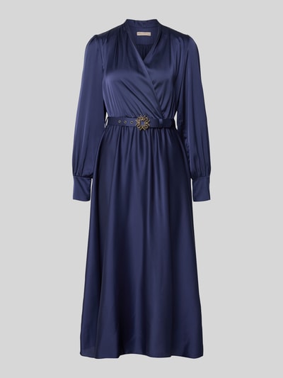 Rinascimento Cocktailkleid in Wickel-Optik mit V-Ausschnitt Blau 2