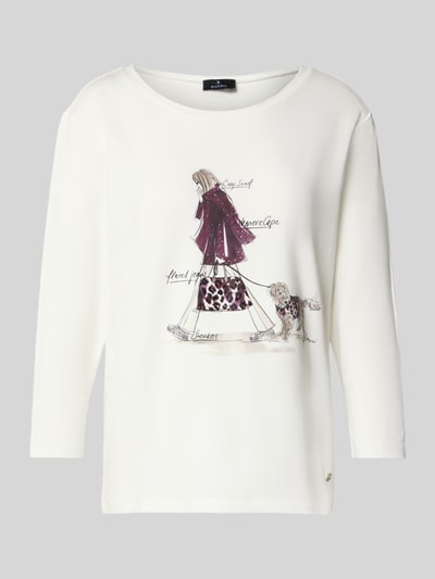 monari Regular Fit Longsleeve aus Viskose-Mix Offwhite 2