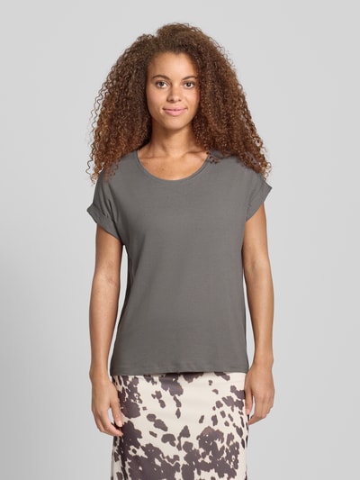 Only Relaxed fit T-shirt van viscosemix, model 'MOSTER' Lichtgrijs - 4