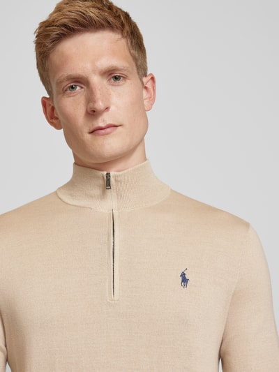 Polo Ralph Lauren Sweter z dzianiny z kołnierzem Piaskowy melanż 3