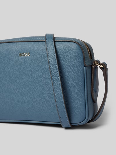 BOSS Schoudertas van generfd rundleer Rookblauw - 3
