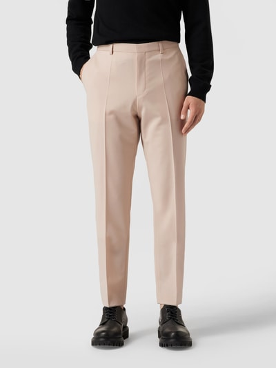 HUGO Regular fit pantalon van scheerwolmix, model 'Simmons' Lichtroze - 4