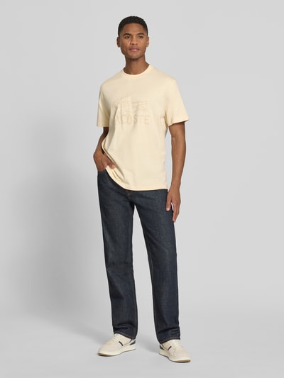 Lacoste Regular Fit T-Shirt aus reiner Baumwolle Beige 1