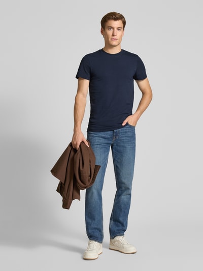 Tom Tailor Slim fit T-shirt van katoenmix
 Marineblauw - 1